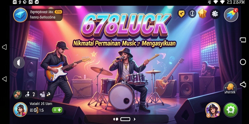 Screenshot gameplay <strong>678LUCK</strong> menampilkan pemain menikmati musik dan tantangan.