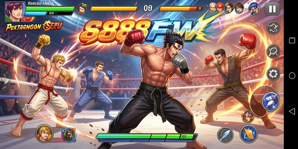 Gameplay seru dari pertarungan karakter di 888FW.