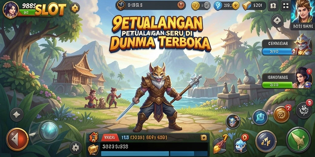 Screenshot gameplay 988SLOT menunjukkan dunia terbuka yang menakjubkan.