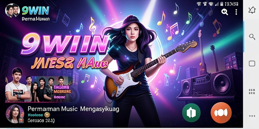 Tampilan gameplay <strong>9WIN</strong> yang seru dengan berbagai alat musik.