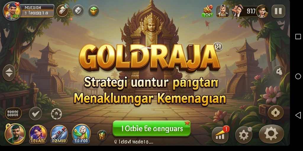 Screenshot gameplay <strong>GOLDRAJA</strong> menampilkan aksi pertempuran strategis yang mendebarkan.