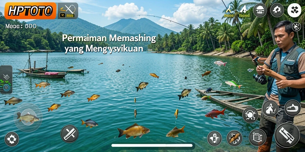 Gameplay HPTOTO yang menampilkan keseruan memancing ikan.