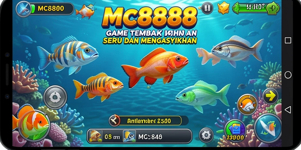 Screenshot gameplay <strong>MC888</strong> yang menunjukkan aksi seru menangkap ikan.