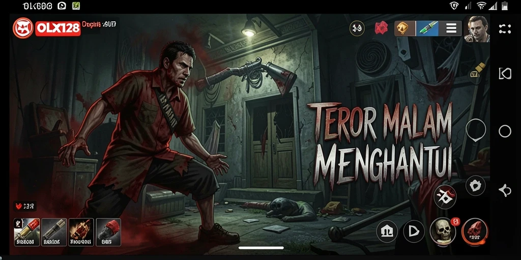 Tampilan gameplay yang mendebarkan di OLX128 dengan suasana Horror yang mencekam.