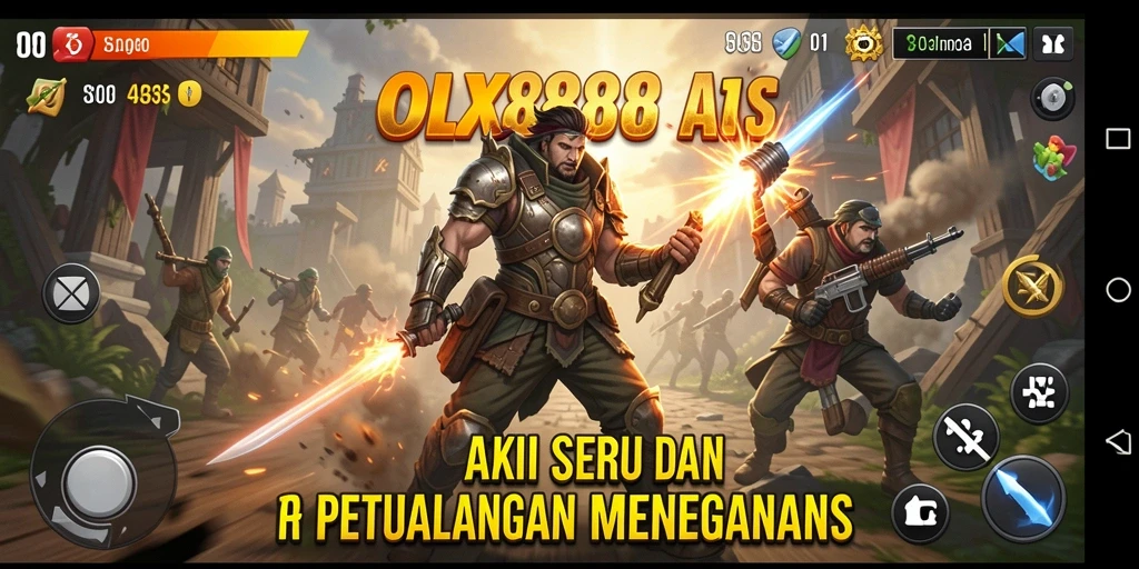 Tangkapan layar utama OLX888 memperlihatkan aksi menegangkan dalam gameplay.