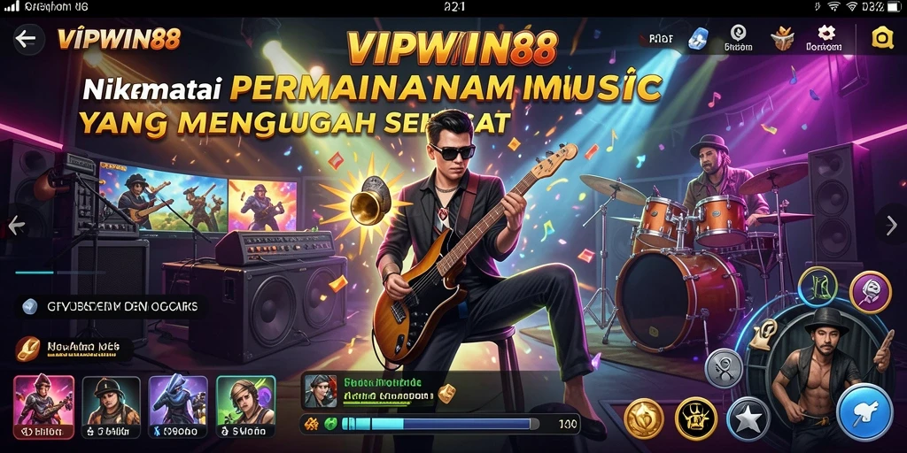 Tampilan gameplay seru dalam aplikasi musik VIPWIN88.